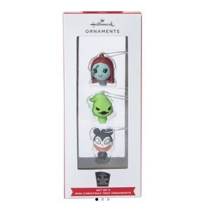 New! Hallmark Mini Christmas Ornaments (The Nightmare Before Christmas Oogie, Sa